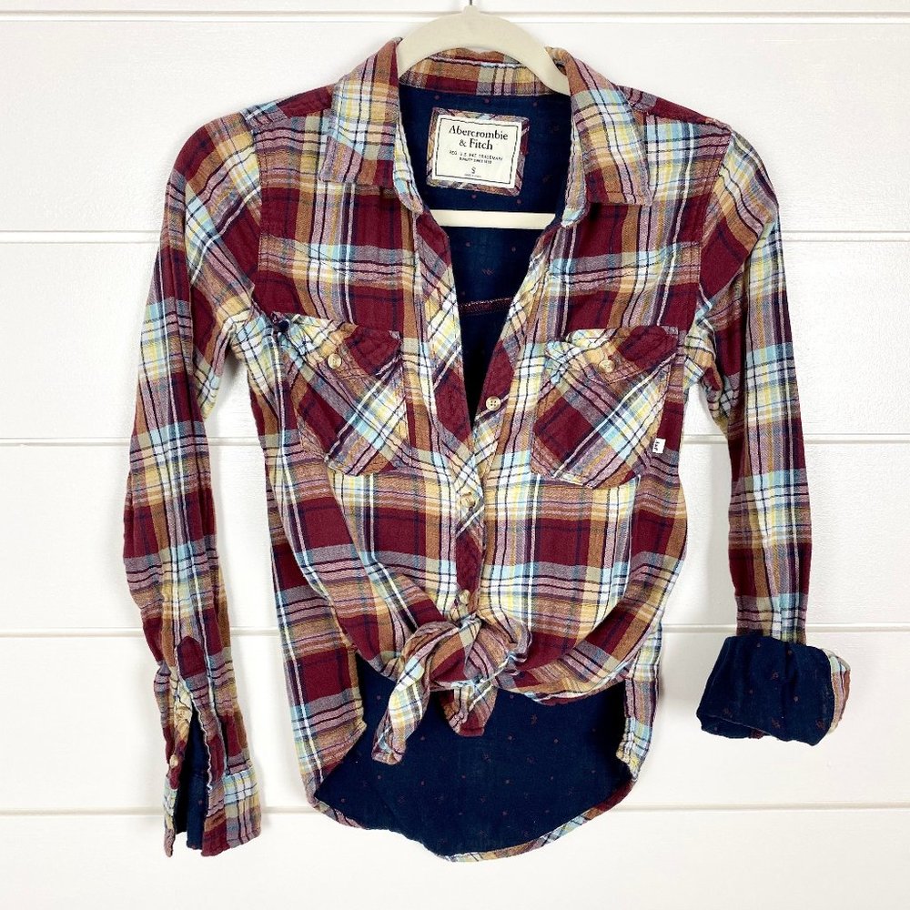 A&F Plaid button up shirt, S.